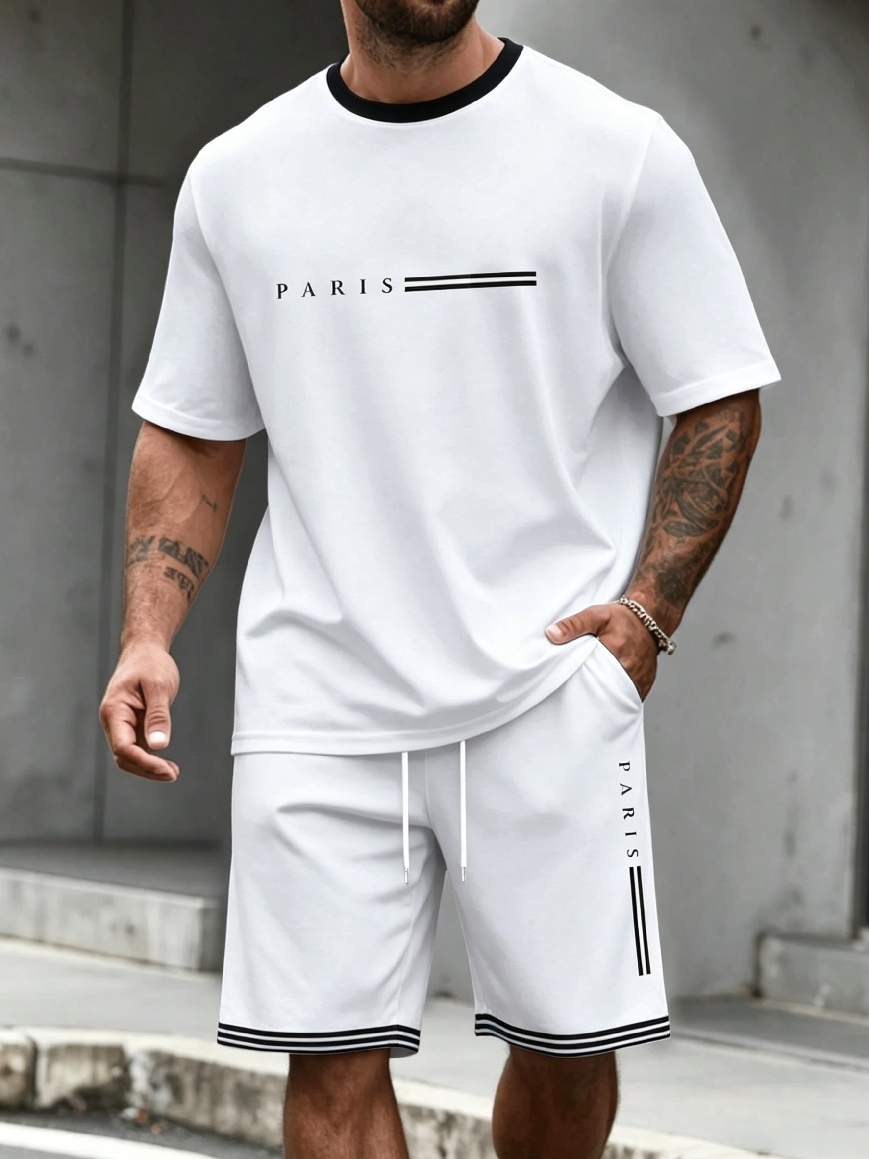 Running Gear For Men - Men's Tracksuit 2 Piece ​O-neck Short
