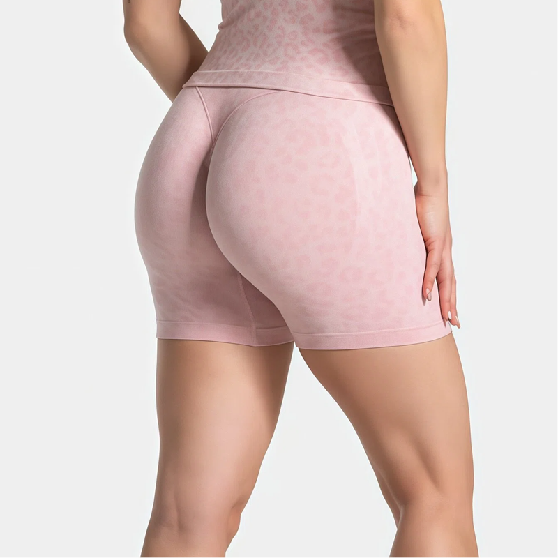 Running Gear Women - HISTELLO Ladies Scrunch Butt Shorts Leopard