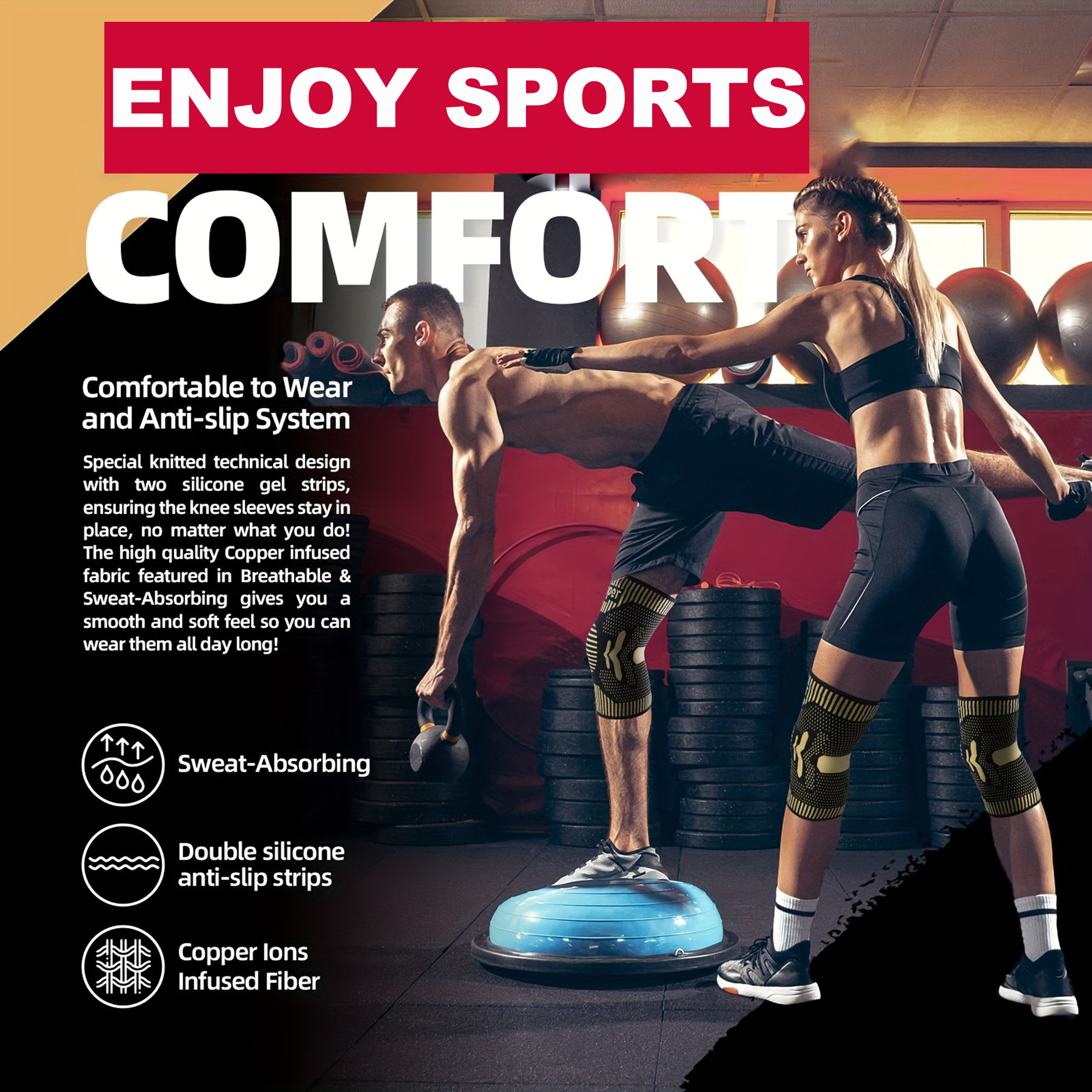 Copper ion sports knee pads, s - Running Gear Knee ulasan dan harga