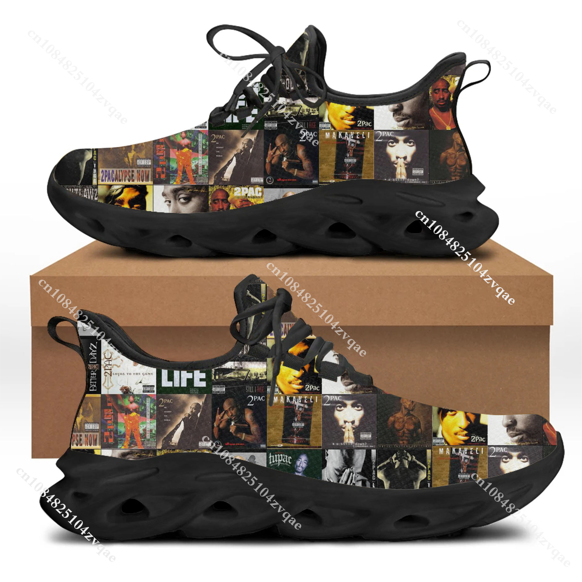 Tupac Rapper 2Pac Flats Sneake - Running Gear Women ulasan dan harga