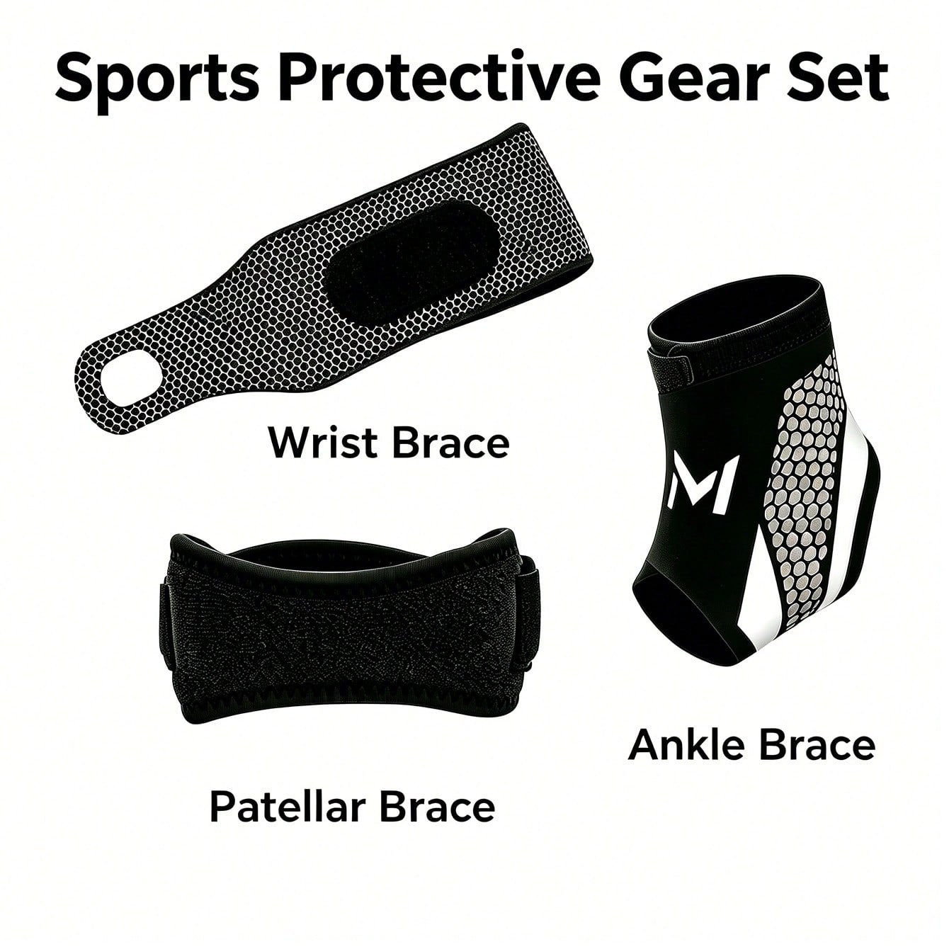 3Pcs Sports Protective Gear Se - Running Gear Knee ulasan dan harga
