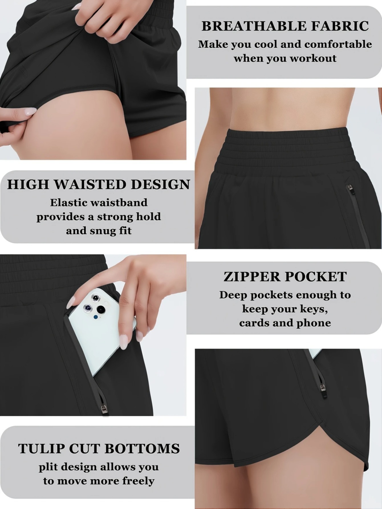 Women's High-waisted Sports Sh - Running Gear Women ulasan dan harga